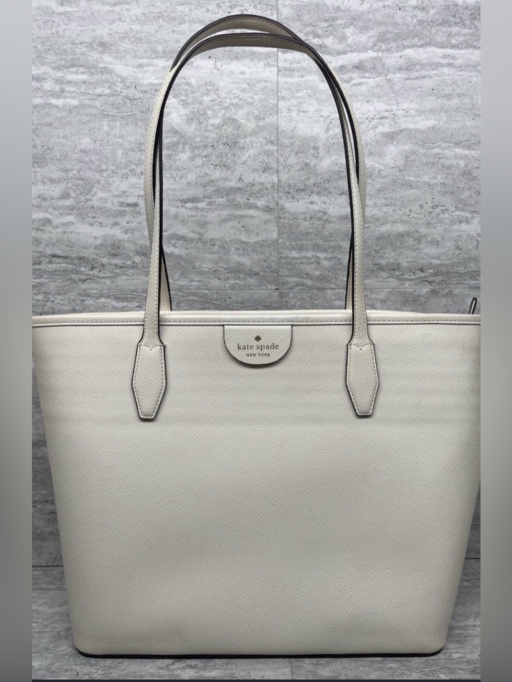 Kate Spade Lori New York Cream Leather pebble Tote Bag
